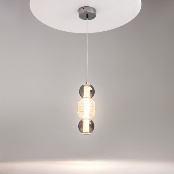 Lampa wisząca Drop chromowana przezroczysta LED 1x16W 3000K 2000lm Maytoni