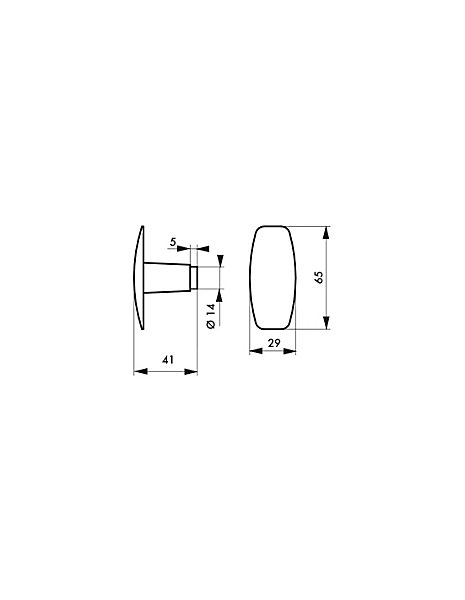 Paire de boutons pour porte, carré 6x110mm, 1 portée, noir - THIRARD