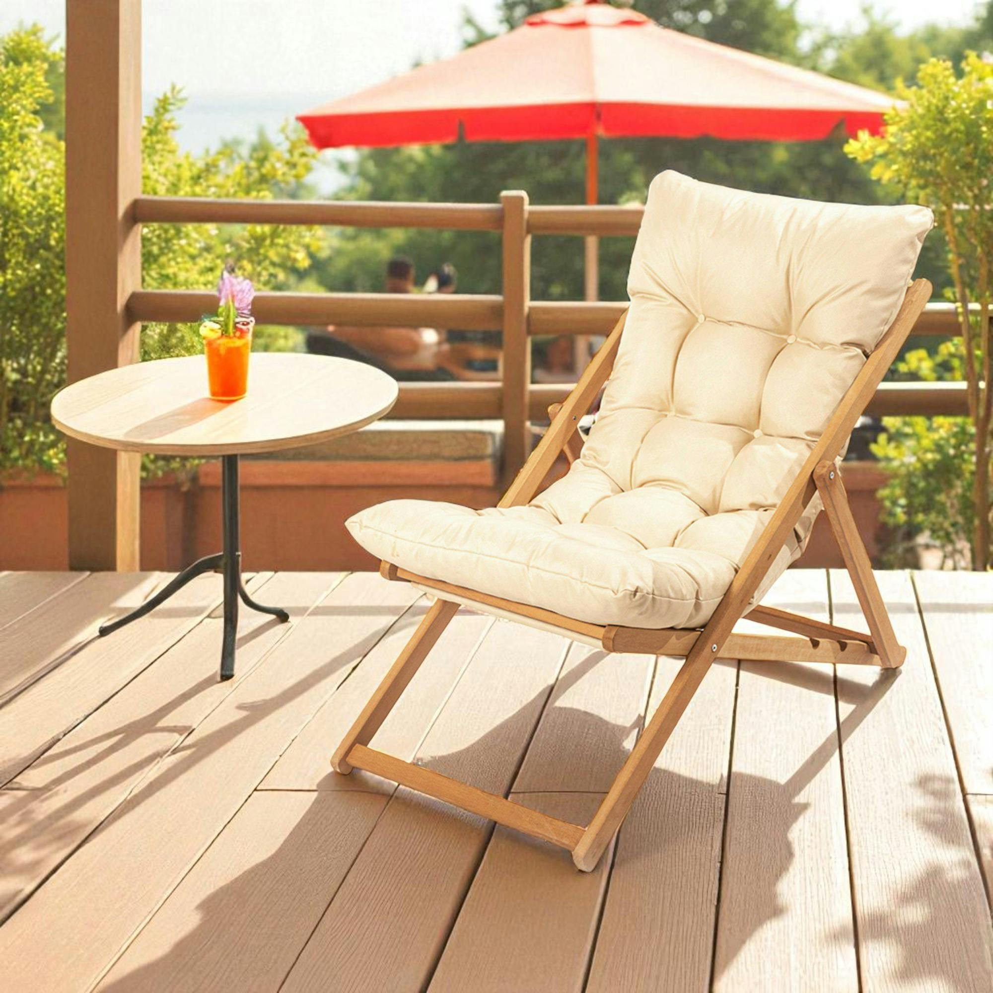Chilienne beige confort - pliante, inclinable SORA