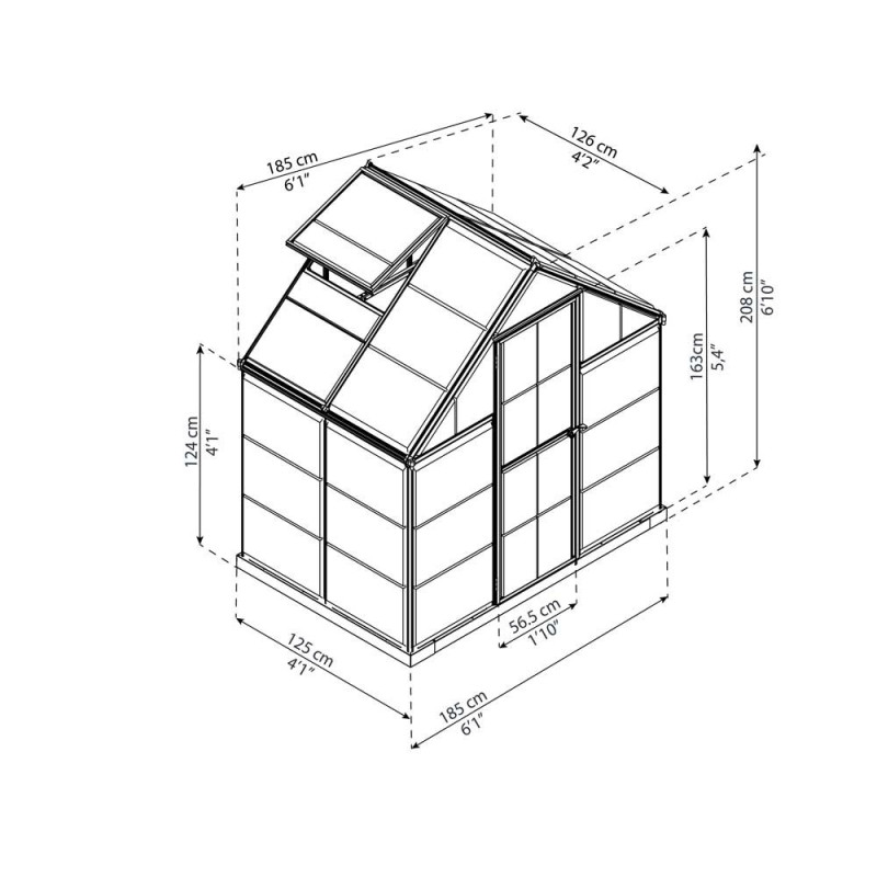 Serre en polycarbonate Harmony grise 2,2 m² CANOPIA