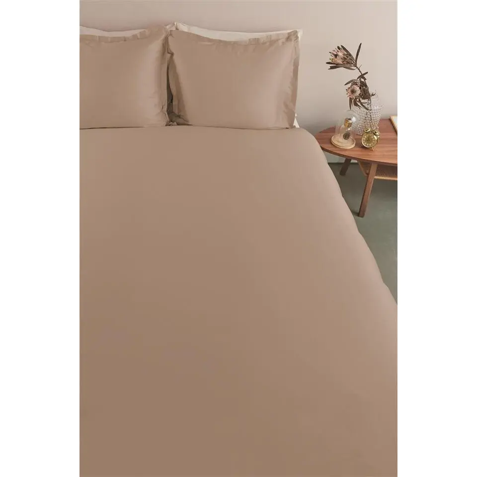 Ambiante Satin Uni dekbedovertrek - 140x200/220 - Taupe