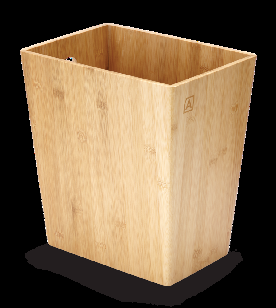 type A Bamboo Rectangular Garbage Can, 10-L