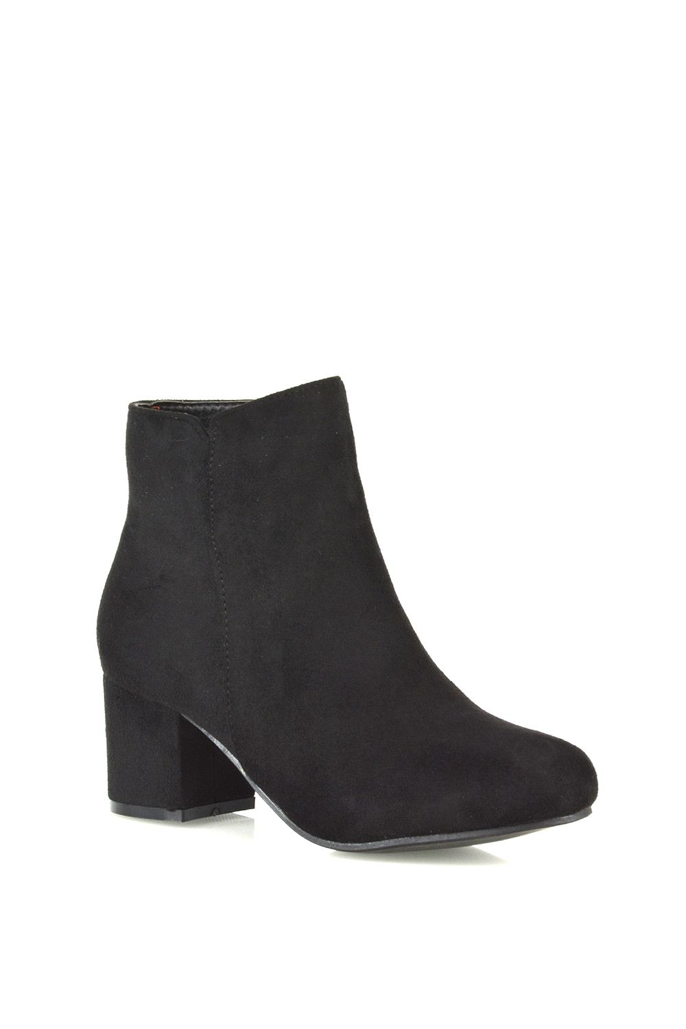 XY London Saffy' Mid Block Heel Zip Up Ankle Boots