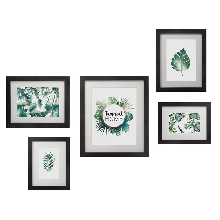 Conjunto de 5 molduras TROPICAL HOME pretas