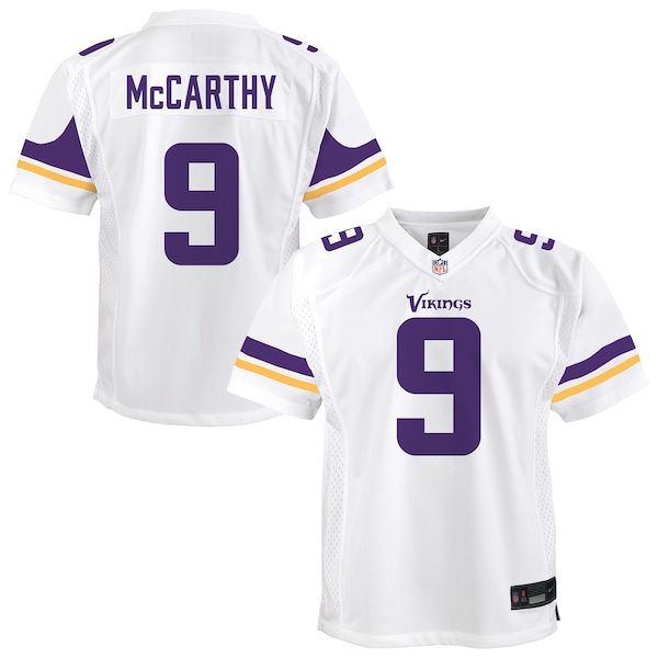 J.J. McCarthy Minnesota Vikings Nike Youth Game Jersey - White
