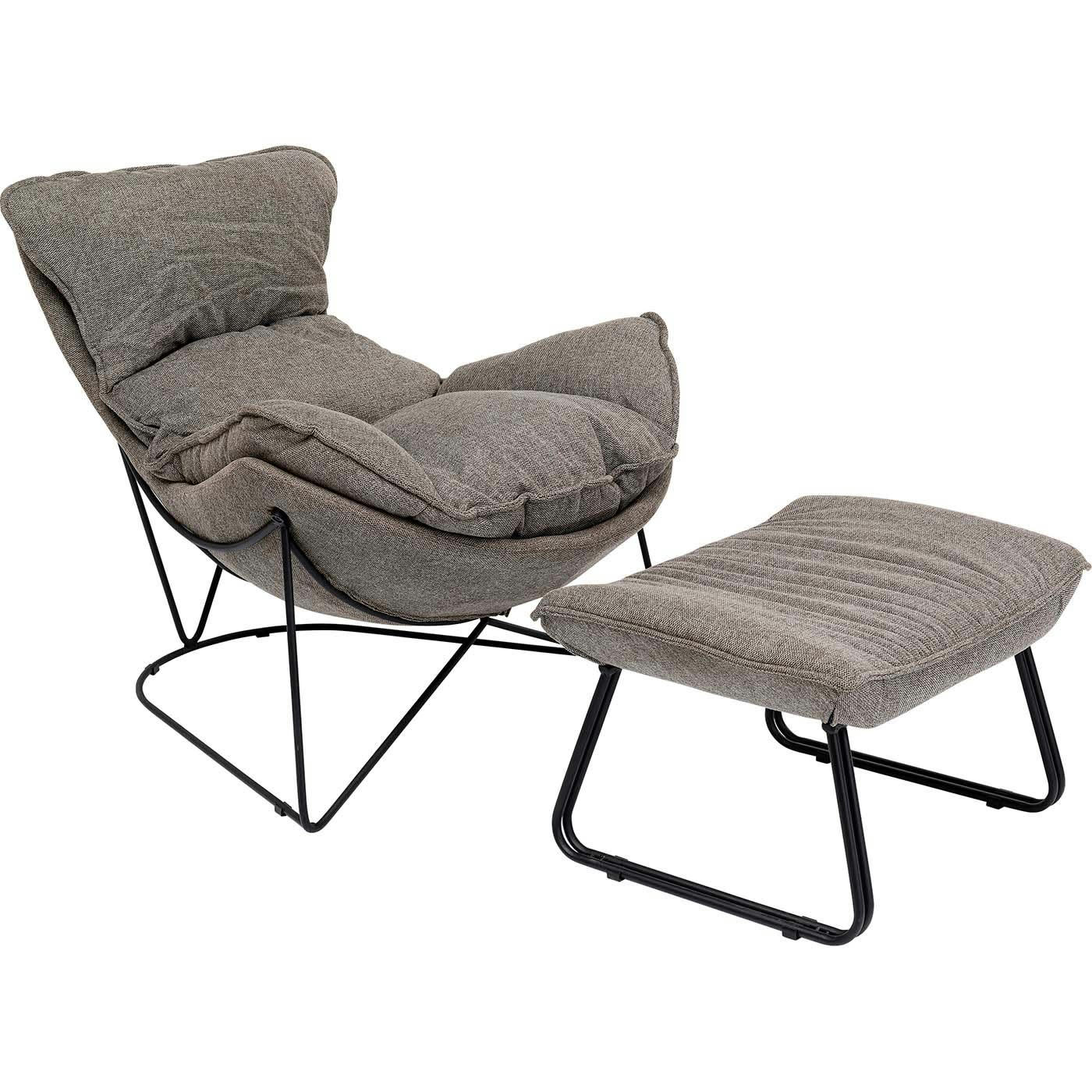 SNUGGLE - Fauteuil et repose-pieds Snuggle gris Kare Design