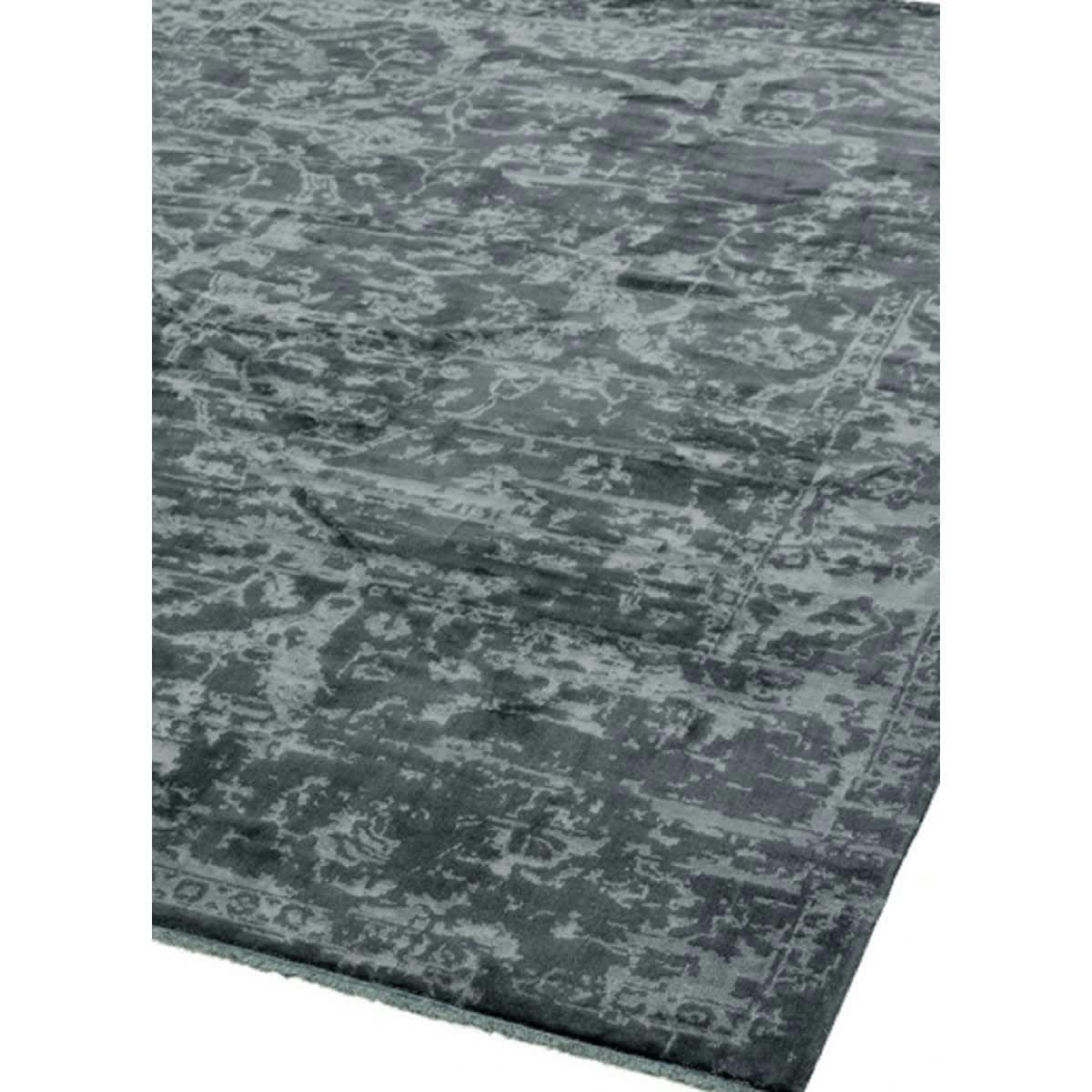 RAYA - Tapis moderne en Polyester Gris anthracite 120x170 cm