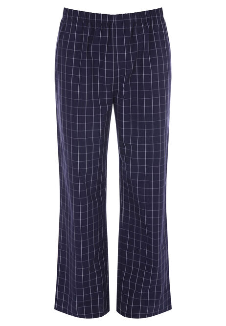 Mens Navy Check Cascade Pyjama Set