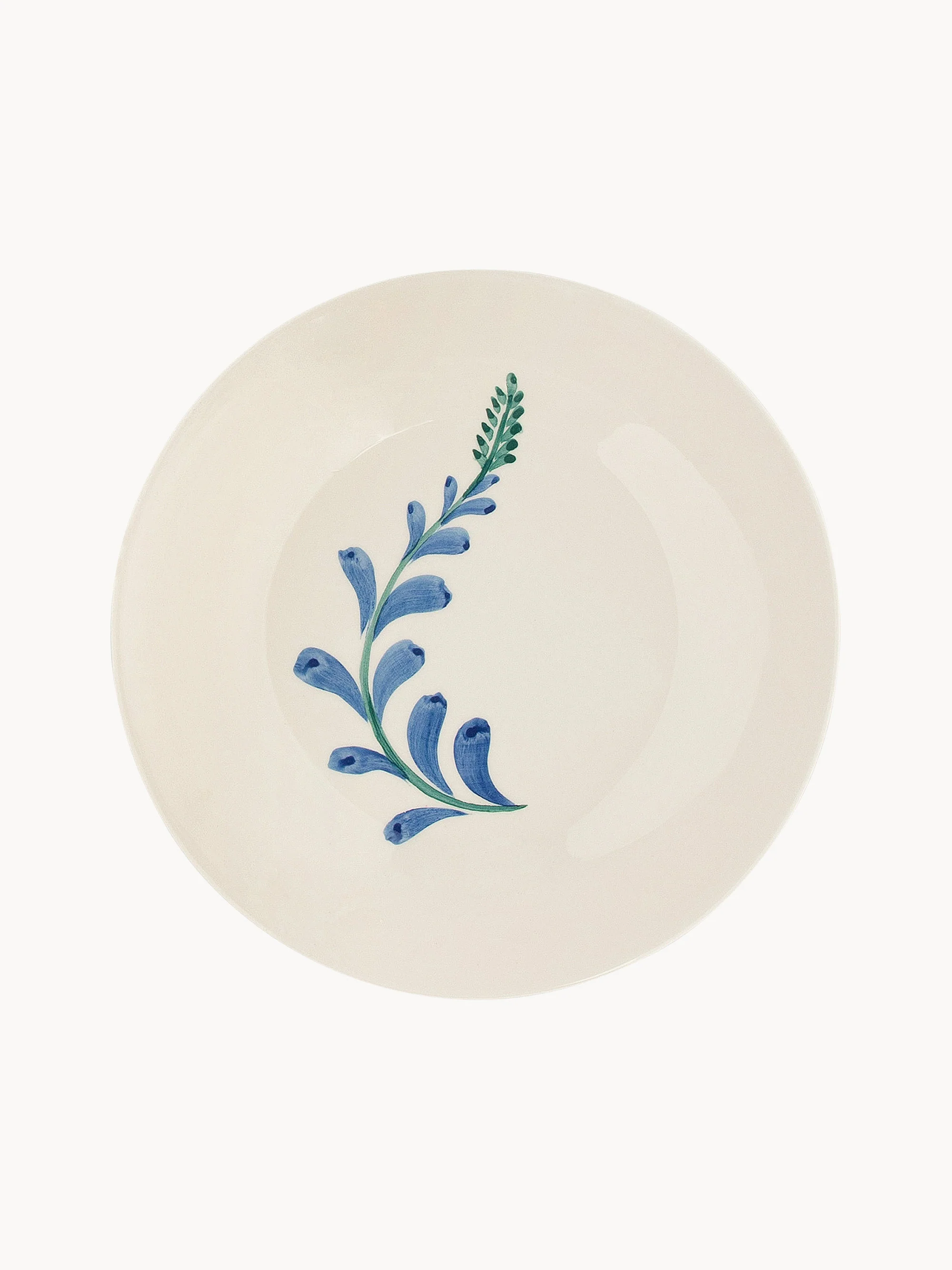 Handbemalte Frühstücksteller Indigo Flora, 6er-Set