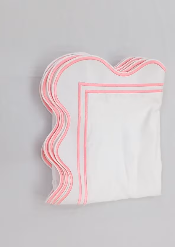 Embroidered Scalloped White Cotton Sateen Duvet Cover Set (400 Thread Count