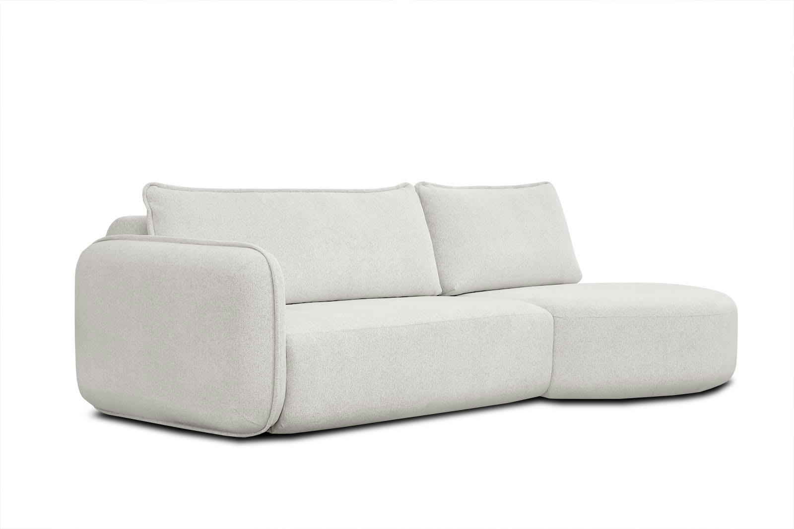 IPSUM - Canapé d'angle droit 3 places avec l'île tissu écru