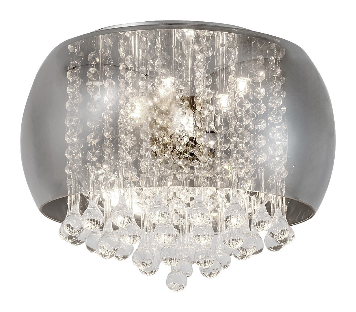 Lampa sufitowa chromowana szkło dymne Ninelle 6xG9x40W Rabalux
