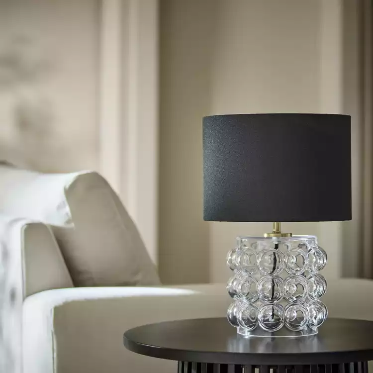 Habitat Bobble Glass Mini Table Lamp - Clear & Black
