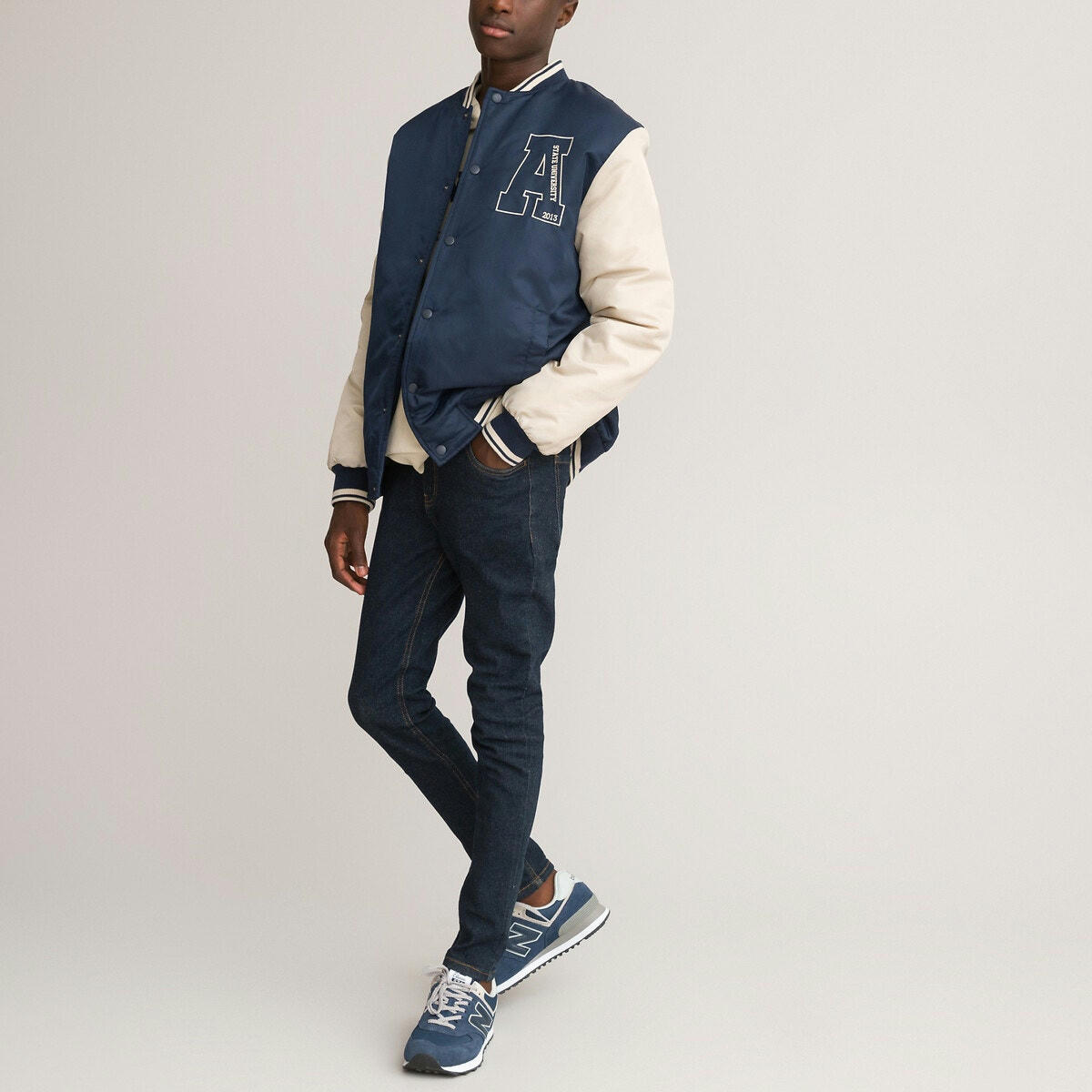 Blouson Teddy bicolore