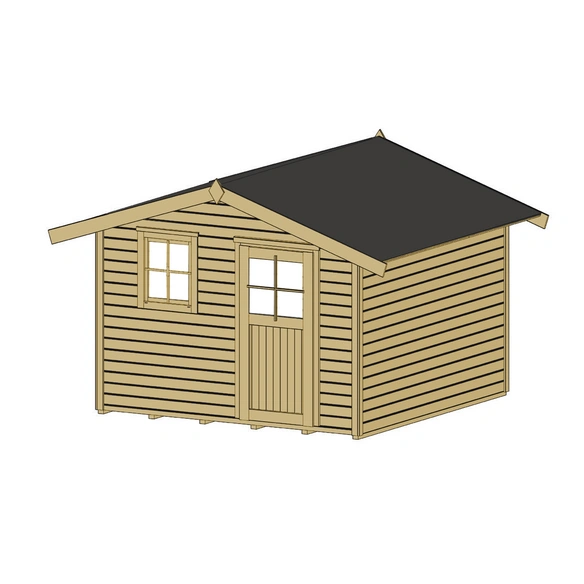 Gartenhaus »123 Gr.3«, Holz, BxHxT: 390 x 247 x 205 cm (Außenmaße inkl. Dachüberstand)