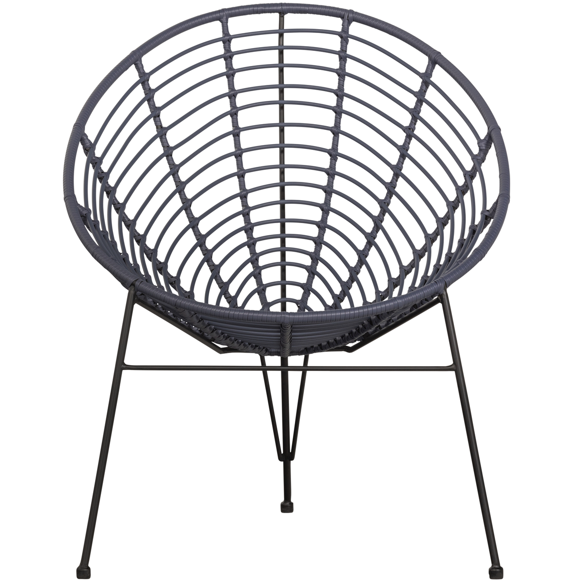 WOOOD loungestoel buiten Jane - PE/Metaal - Inkt - 88x72x81