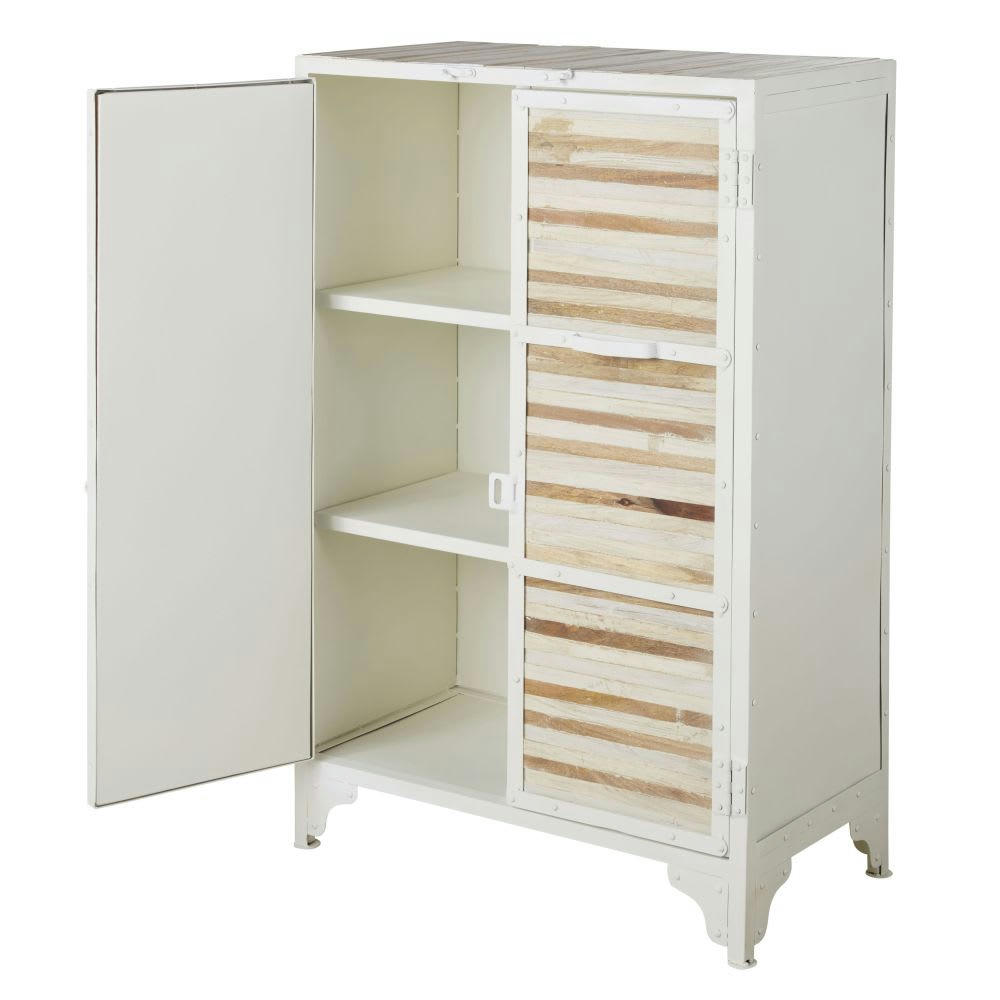 Mistral - Cabinet de rangement en métal blanc L 75 cm