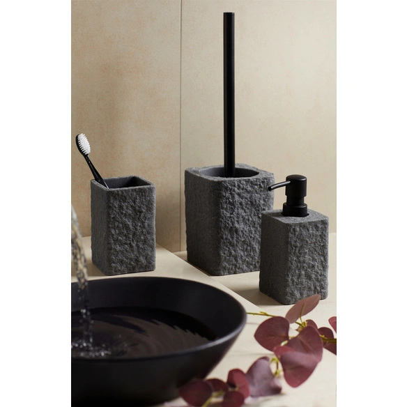 Bad-Accessoire-Set »Villata«, Polyresin, grau