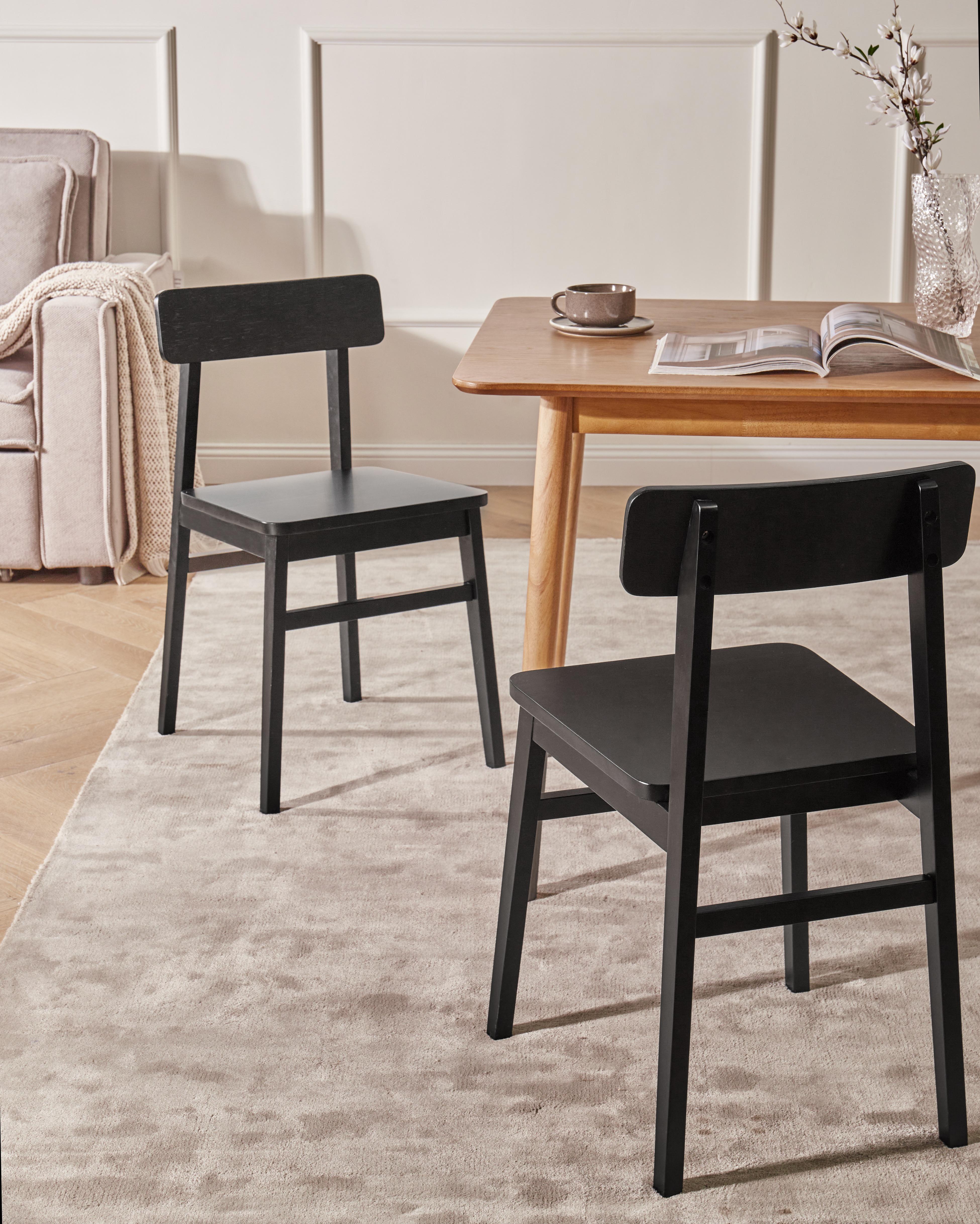 Set of 2 Dining Chairs GORRE Wood Black