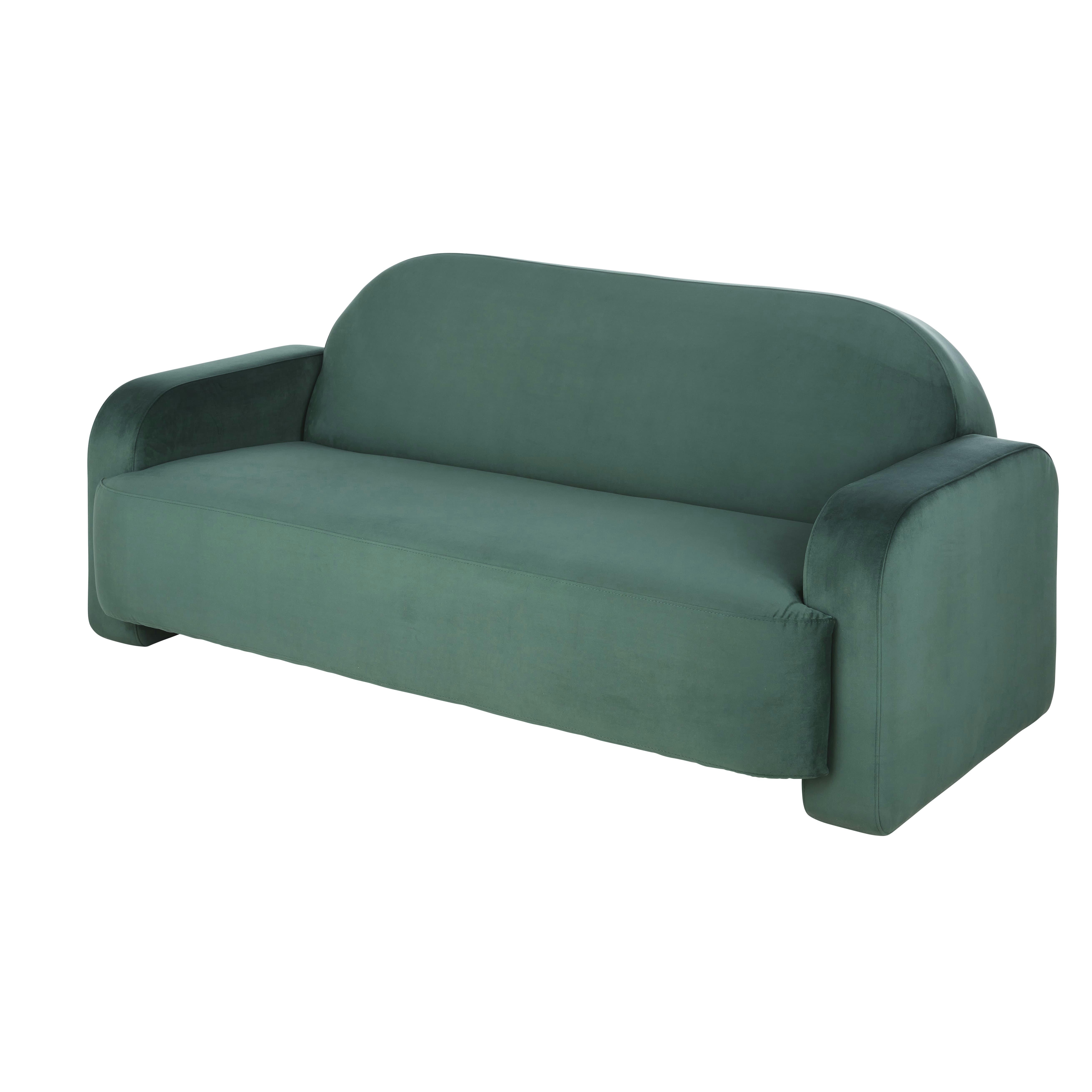 Fareed Business - Canapé professionnel 3 places en velours vert