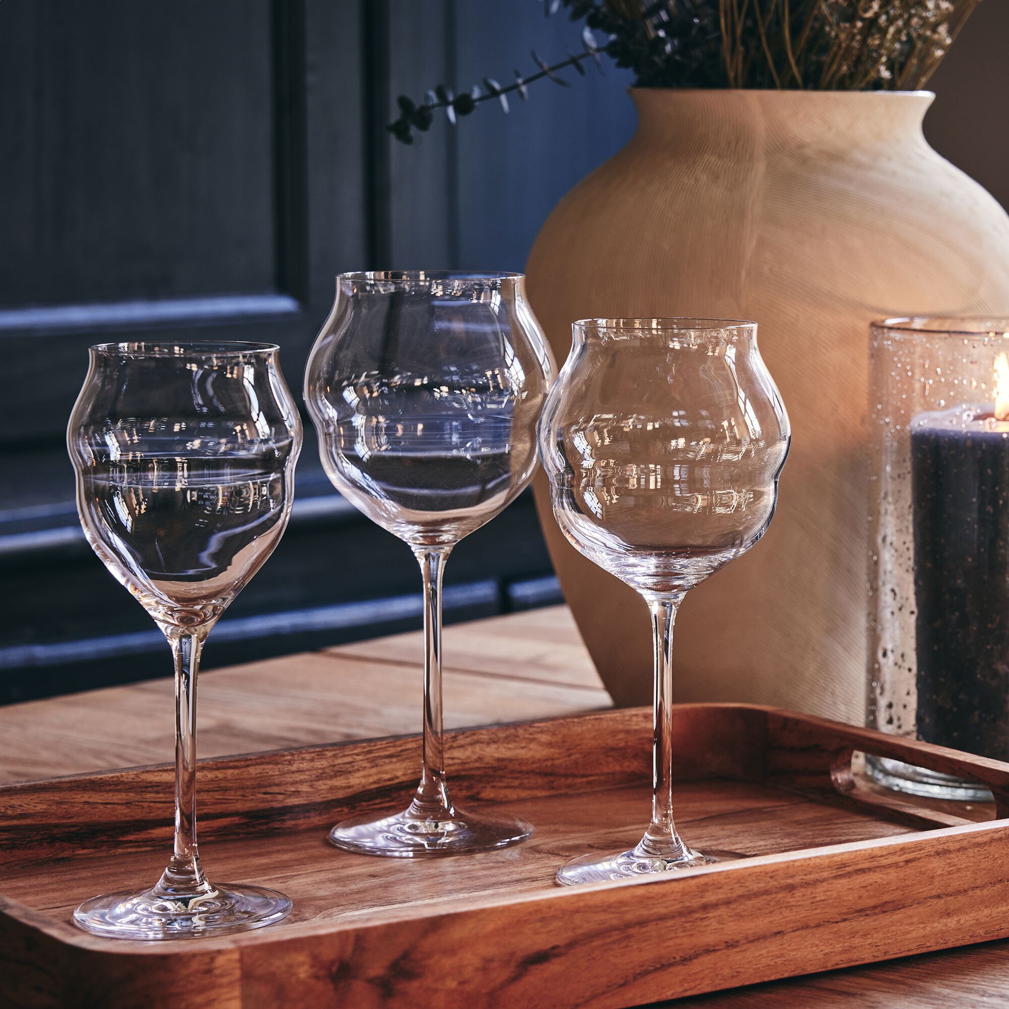 MACARON - Coffret de 6 verres à pied en cristallin 40cl - transparent