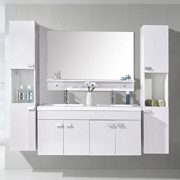 Meuble de Salle de Bain 120 cm Colonnes et Lavabos inclusBernice