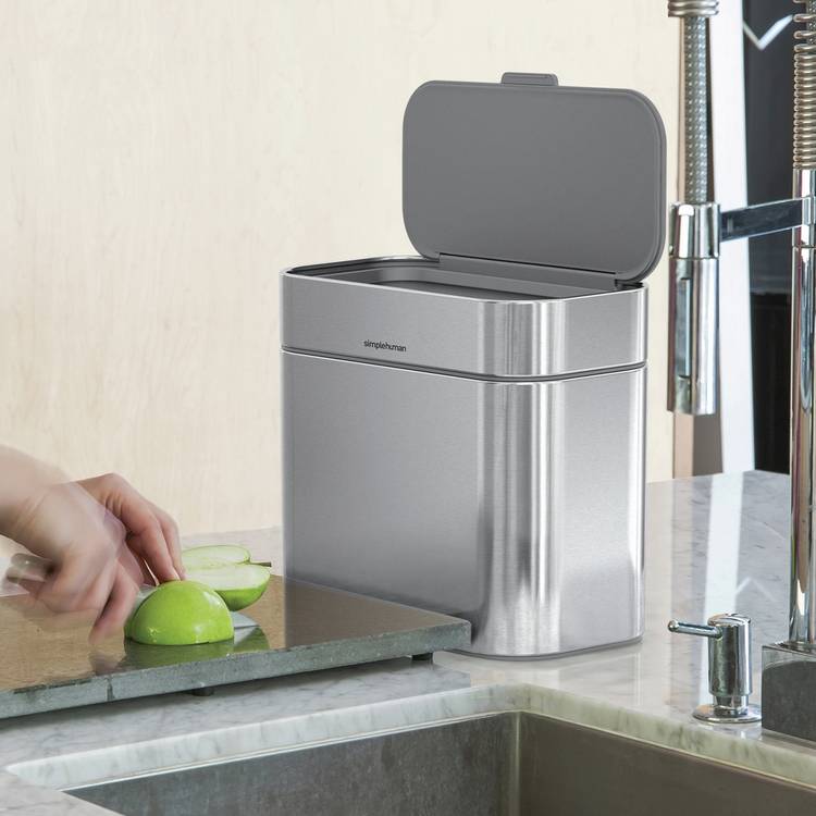 Simplehuman 4 Litre Compost Caddy - Brushed Steel