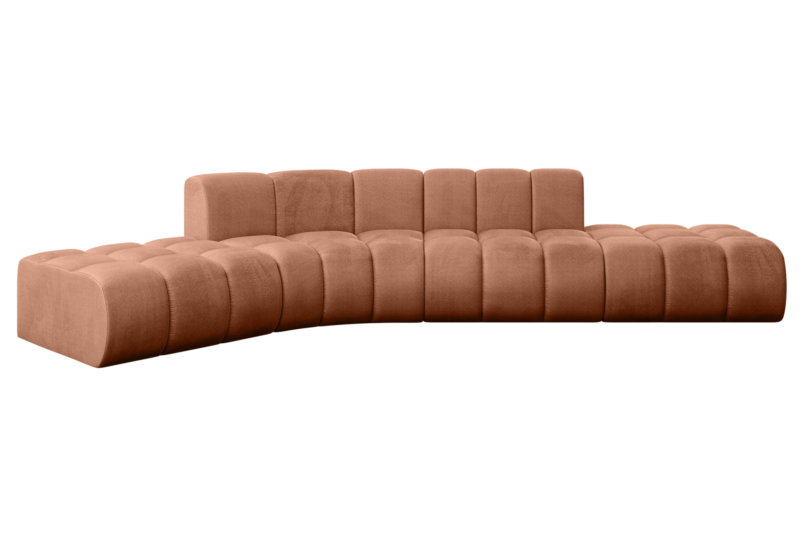Narożnik lewostronny modułowy Solven-L1 - 380x174x70 cm Morelowy
