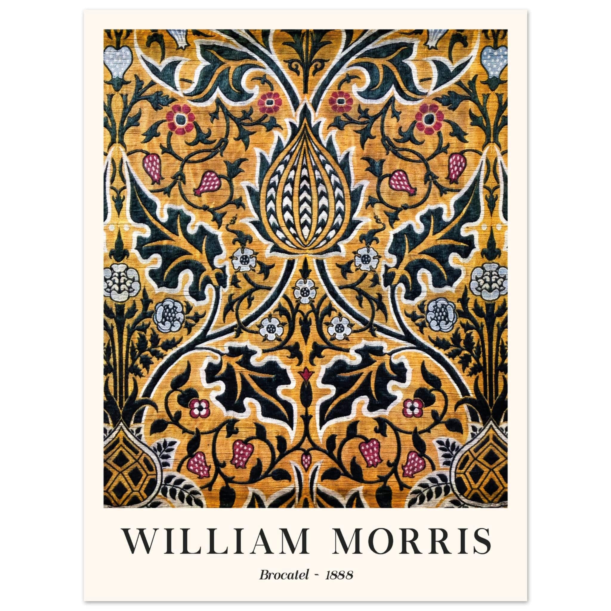 Artfulprints Poster William Morris - Brocatel 1888  - 30x40 cm - Goud