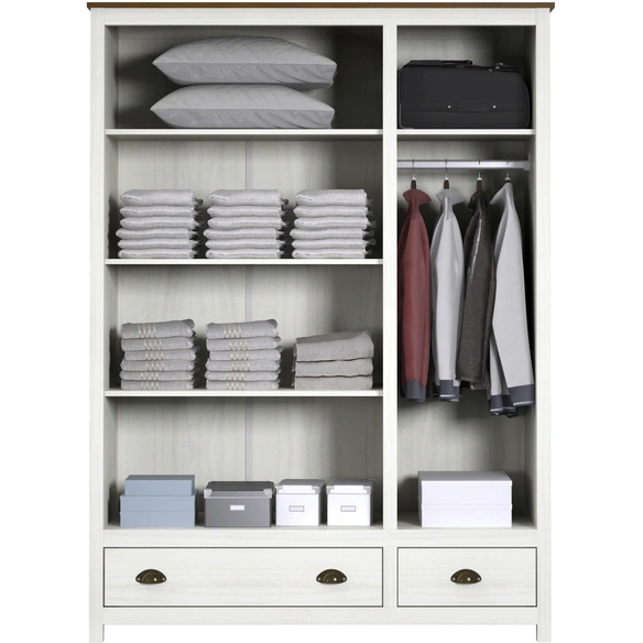 Kleiderschrank, 3 Türen   2 Schubladen, Kiefer