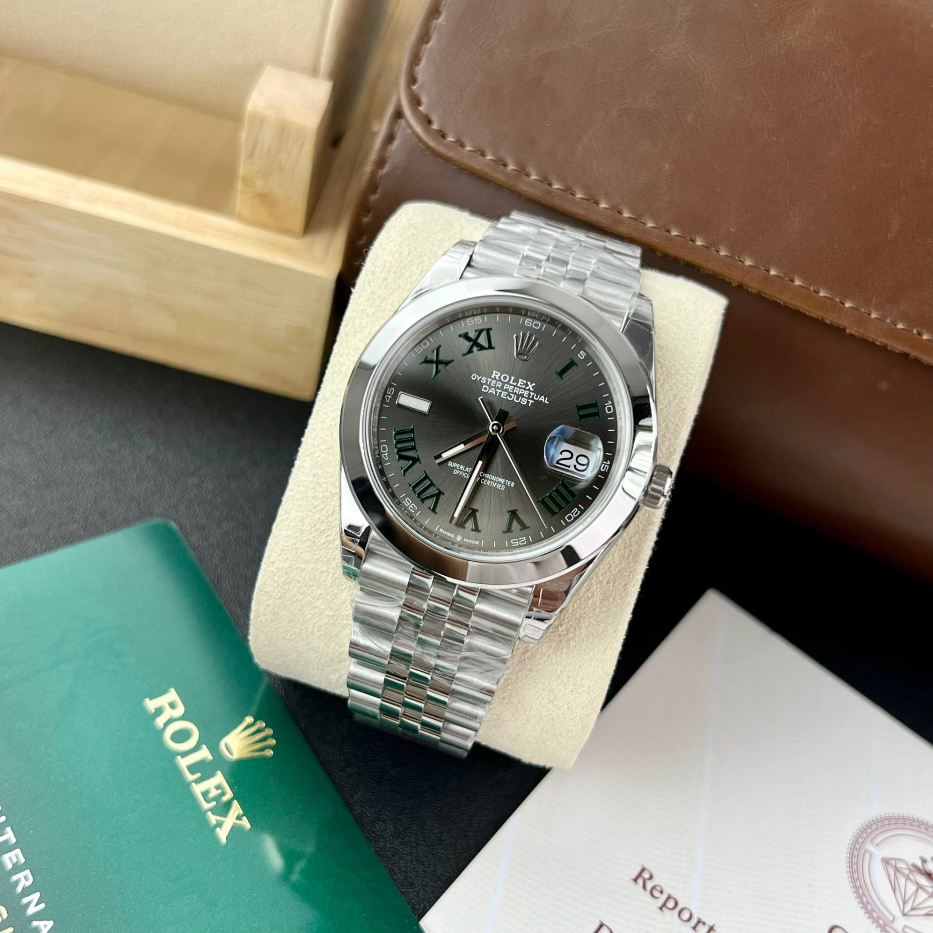Rolex Datejust 126300 904L Steel Wimbledon Grey Dial 41mm Jub Super Clone