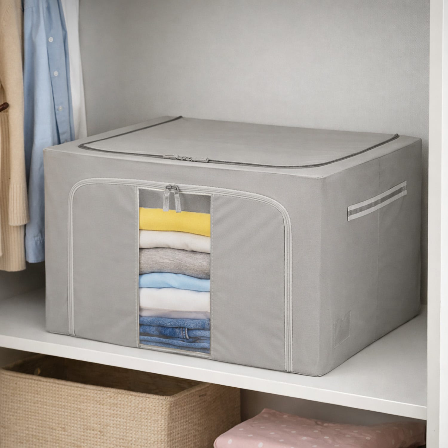 Scatola armadio doppia cerniera 60x42x40 cm grigio