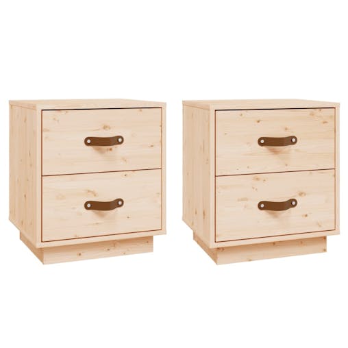 NNEVL Bedside Cabinets 2 pcs 40x34x45 cm Solid Wood Pine