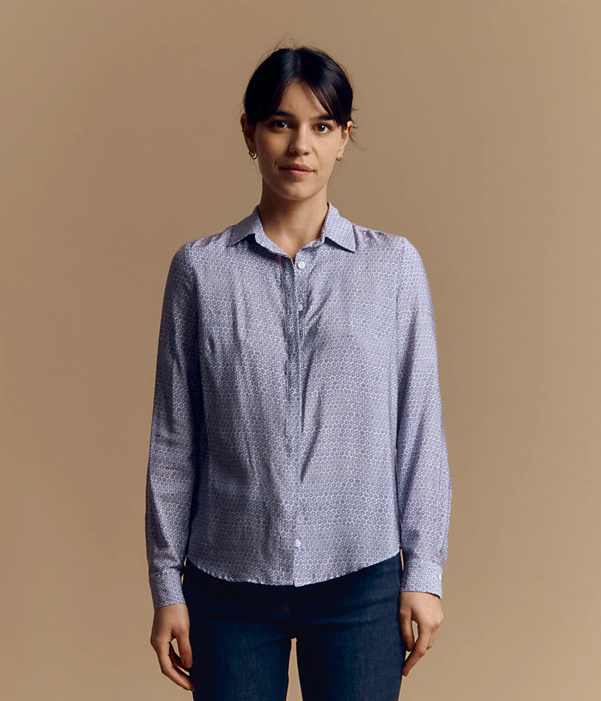 Chemise imprimée en viscose et soie COUNTRY/84092/640