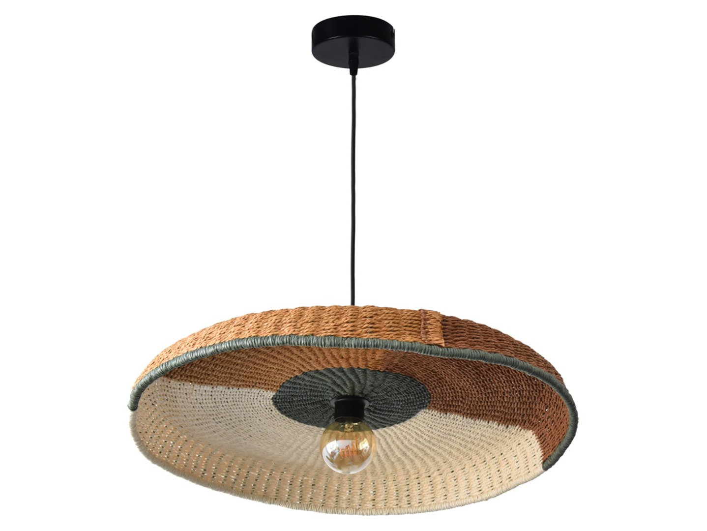 Lampa wisząca Woven tkaninowa brążowa