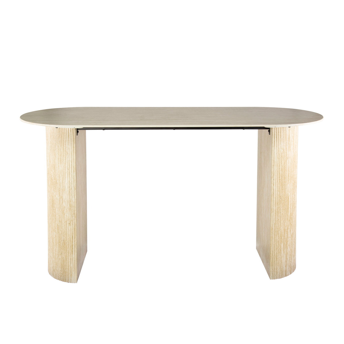Giga Meubel Bartafel Romano - Ovaal Keramiek Travertin - 178x70x92cm