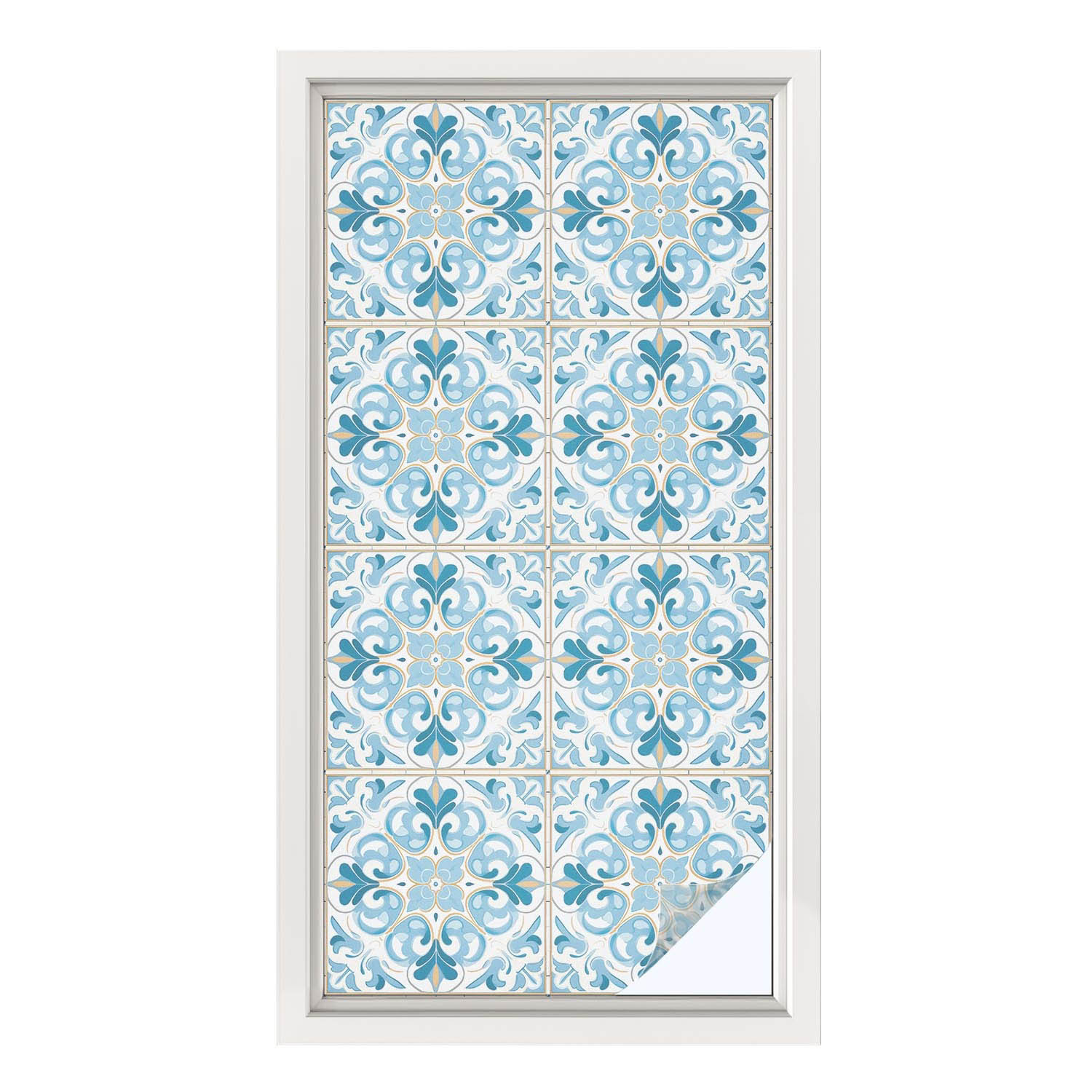 Folia dekoracyjna Kwiatowe kafelki ochrona prywatności 50x100 Wallfluent