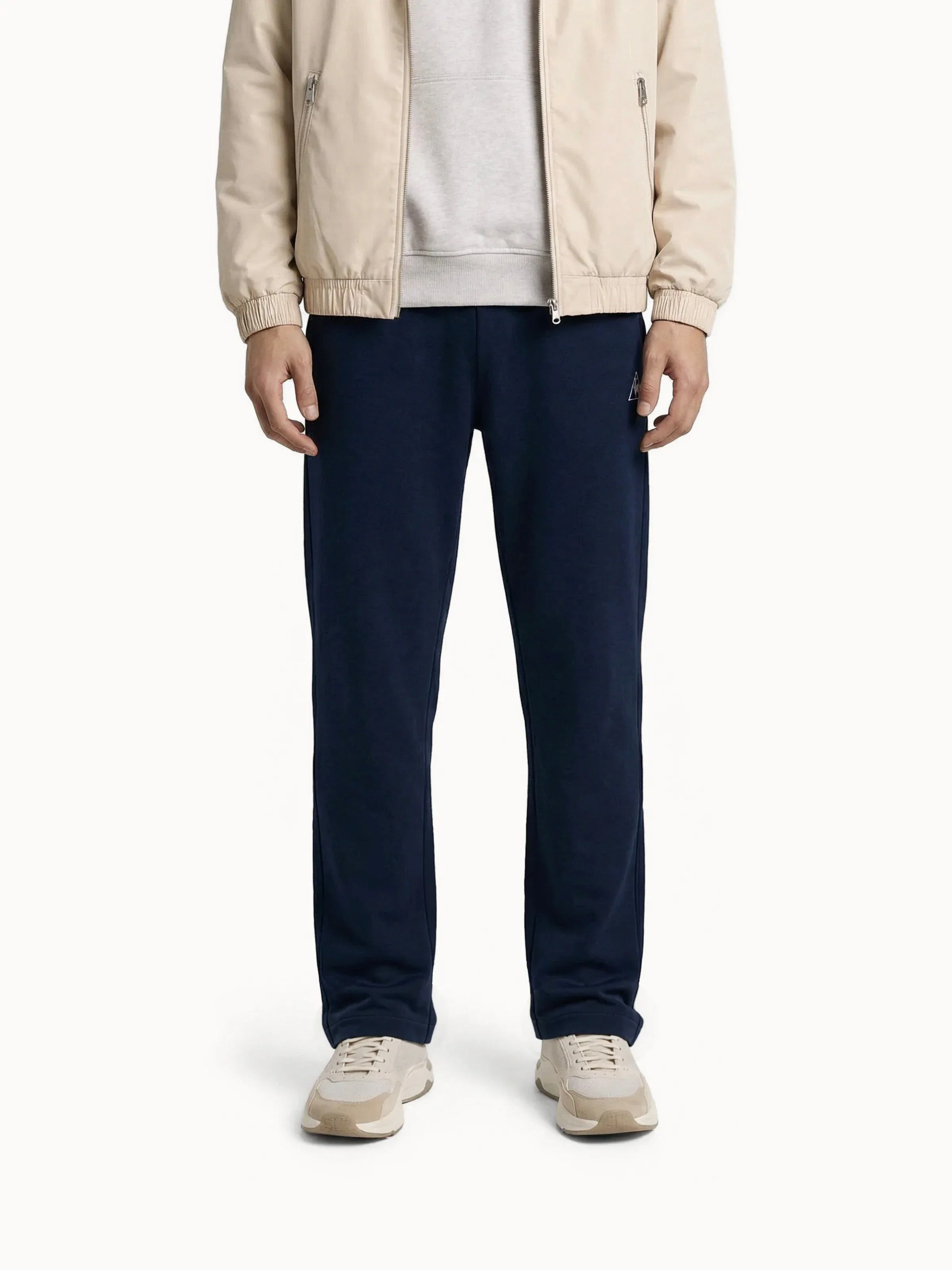 Pantalon relax double face et logo triangle