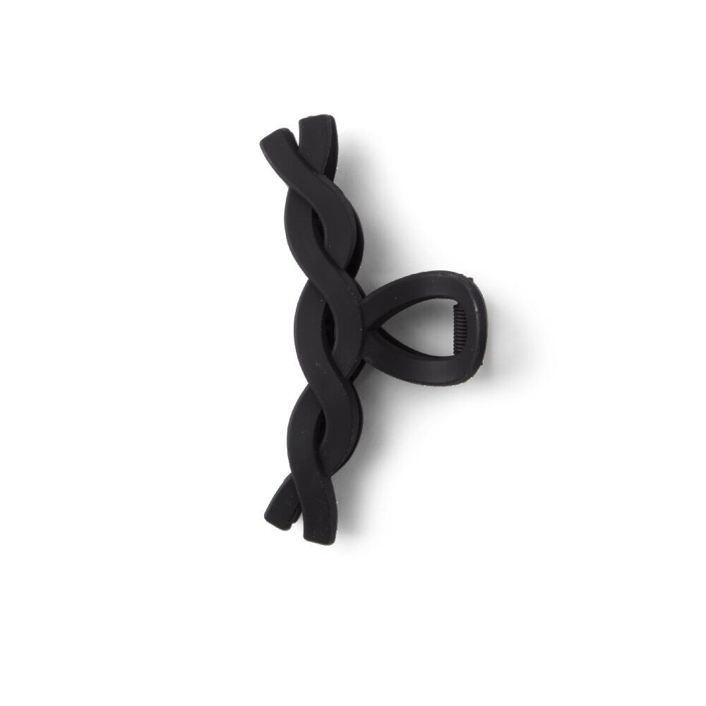 Pince cheveux crocodile noir mat effet torsadé L11cm