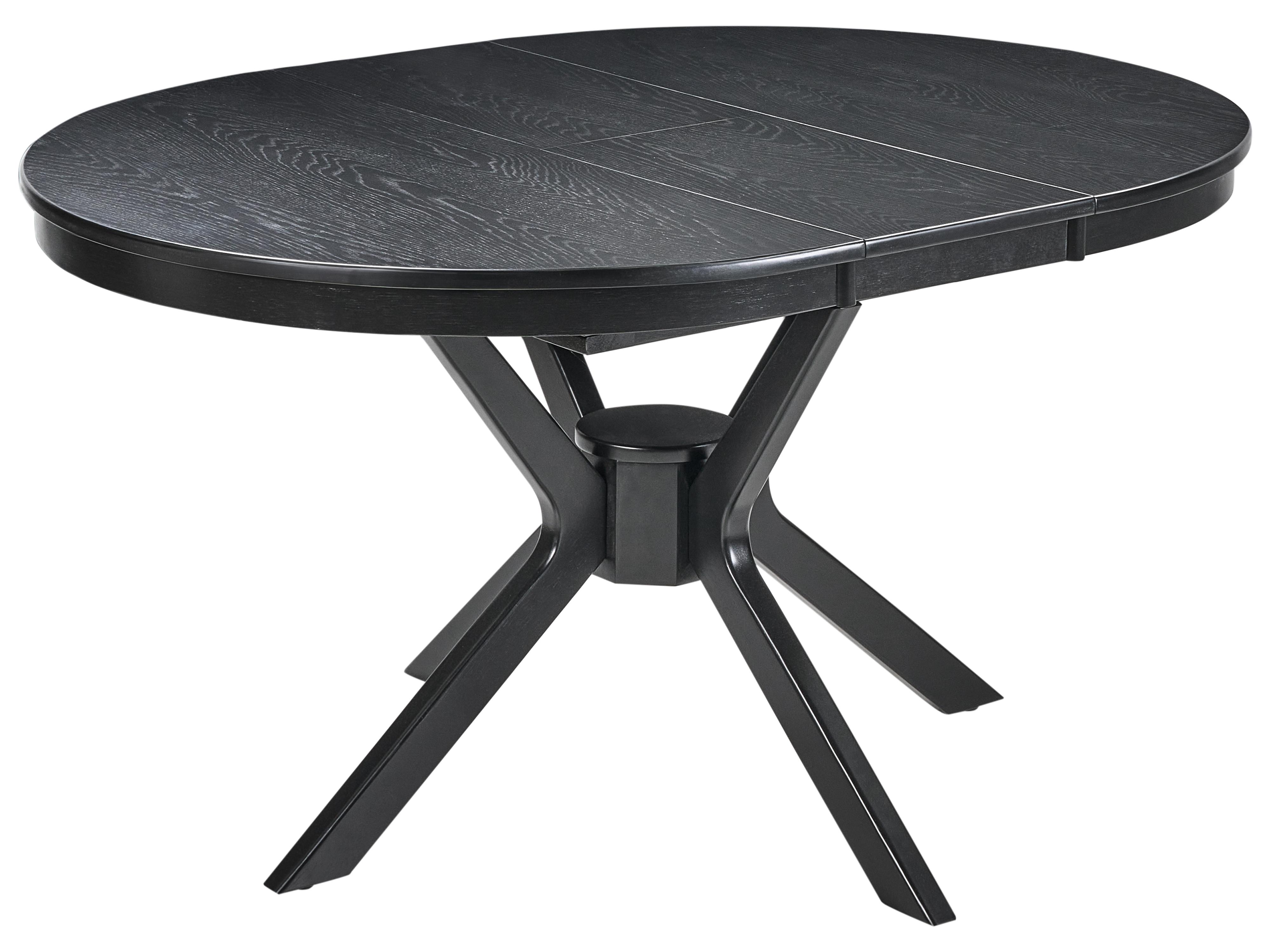 Extending Dining Table TYMIS Black Oak 107/137 cm 107 cm