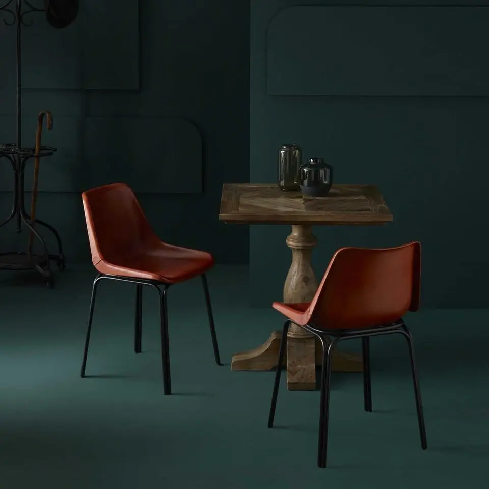 Signature - ROCKIE Leren stoel L45 cm - Zwart - 46x45x76 cm