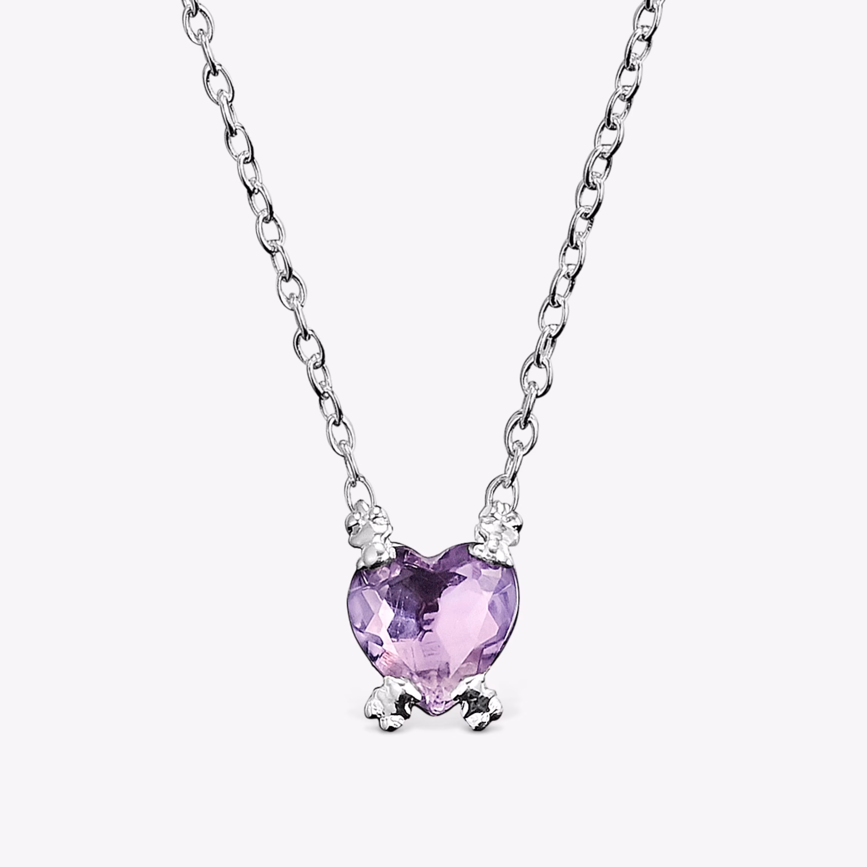 Collar corazón de plata y amatista Color Pills