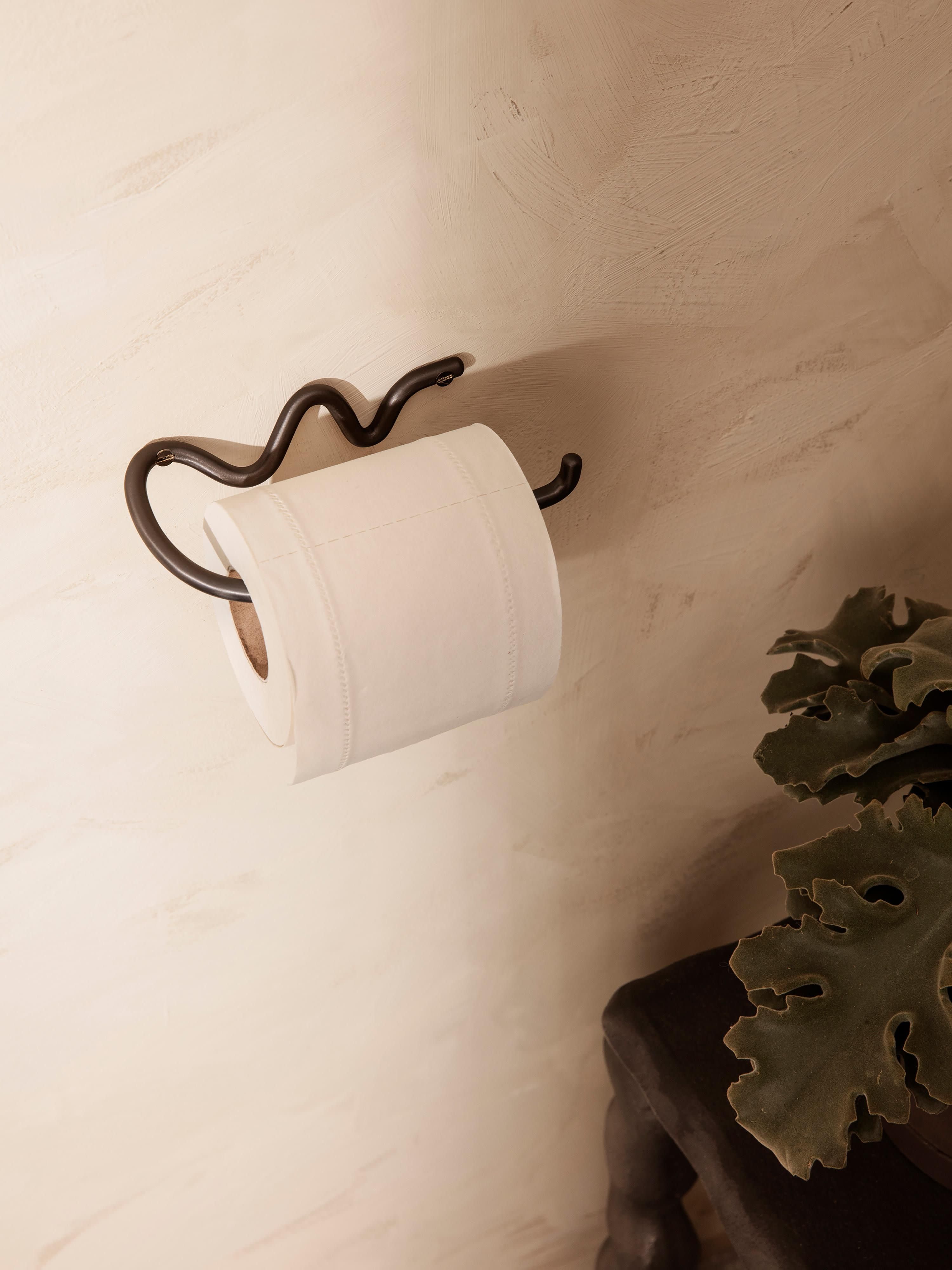 Handgefertigter Wand-Toilettenpapierhalter Curvature aus Metall