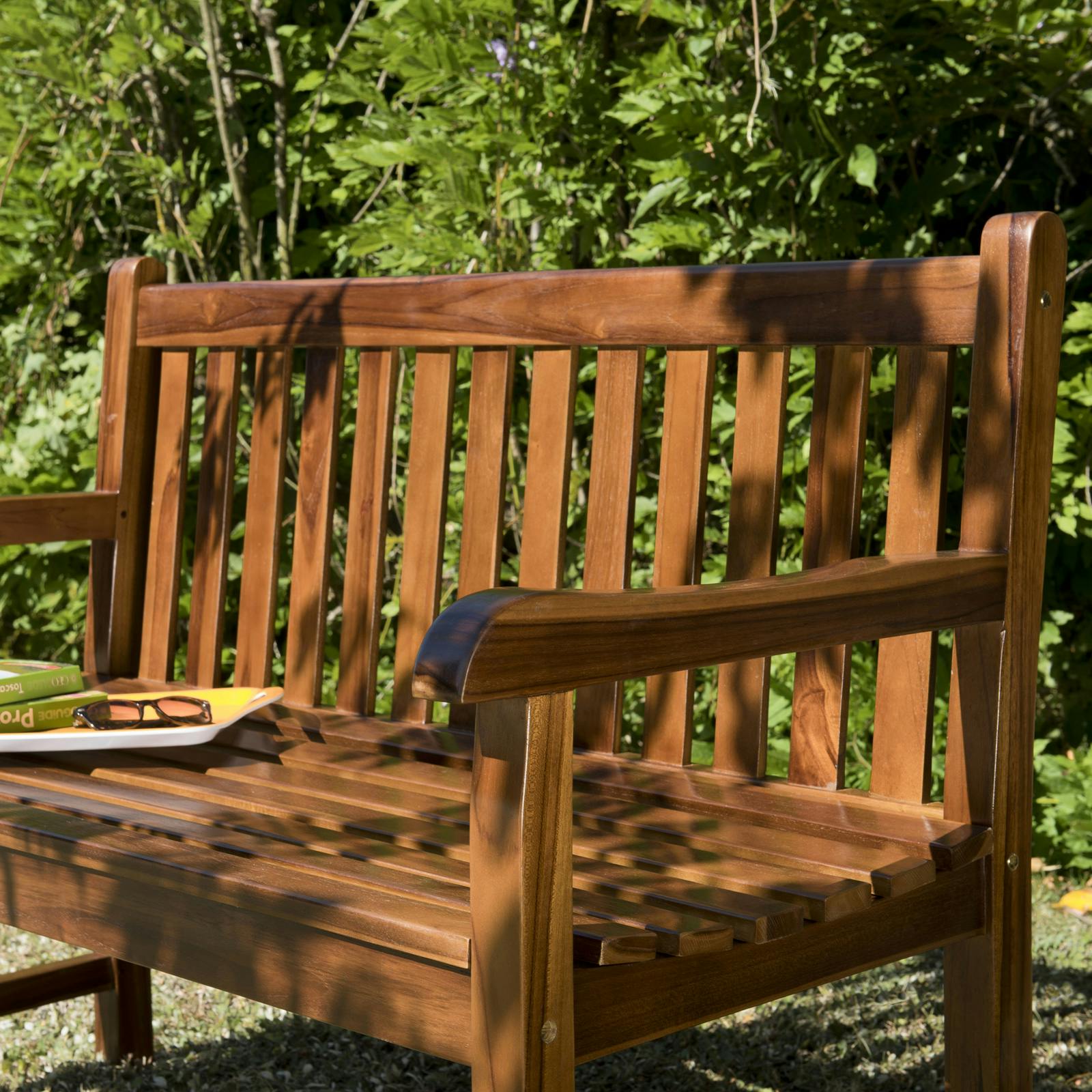 Banc de jardin teck huilé 120 cm MACAO