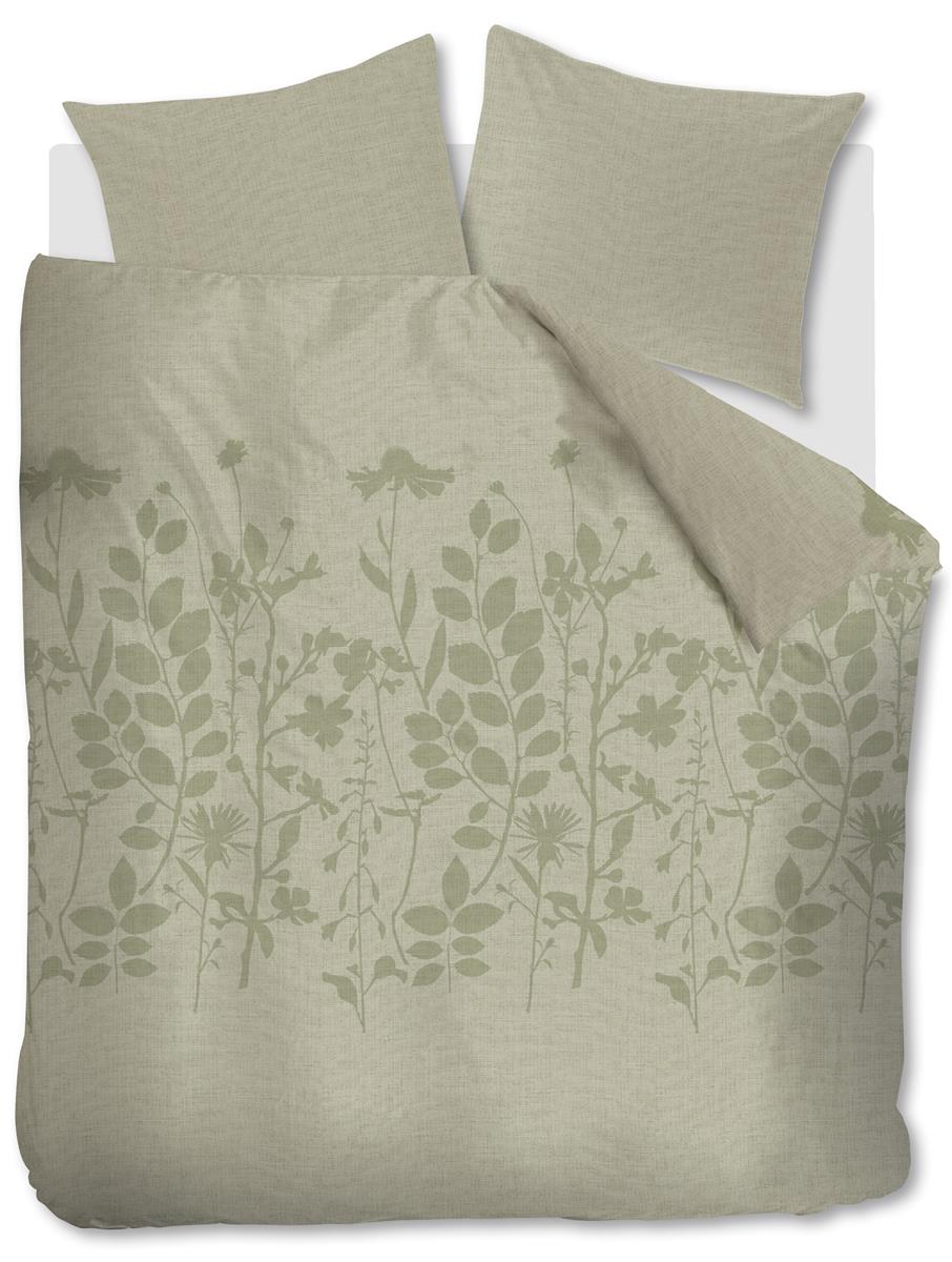 Ariadne at Home dekbedovertrek Plant - 200x200/220 cm - licht groen