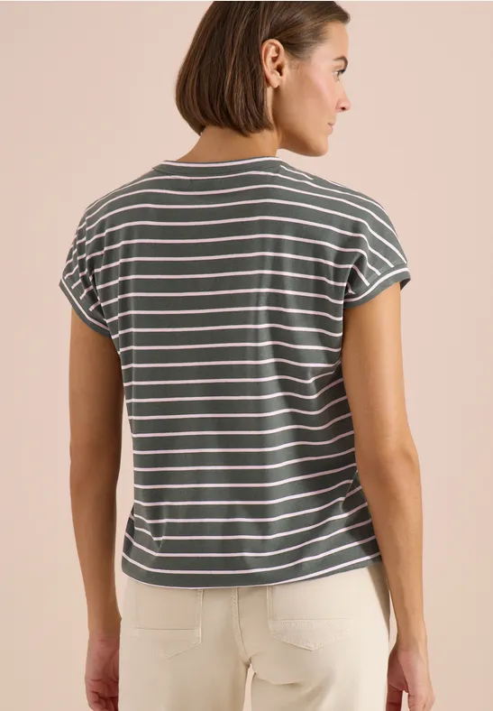 T-Shirt mit Rundhals und Streifen