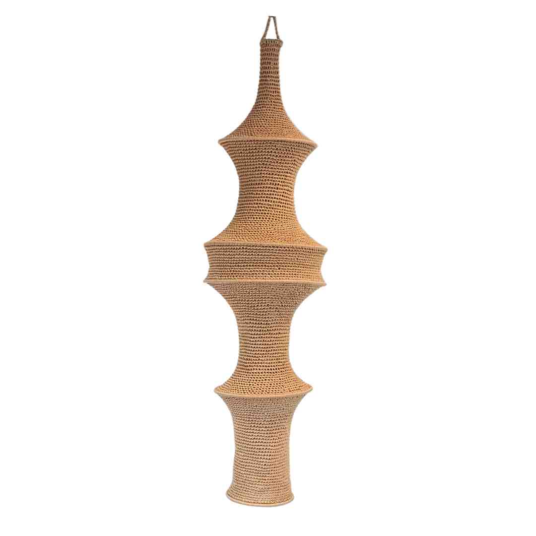 MÔMÉ Hanglamp Zazu - zand - viscose - Ø 34 cm / H 120 cm - fishnet design