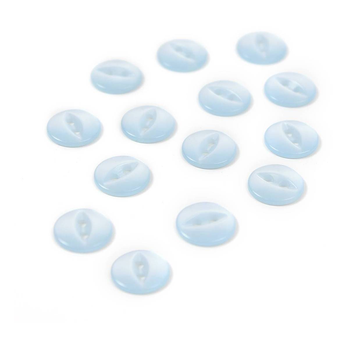 HemlineBaby Blue Basic Fish Eye Button 13 Pack