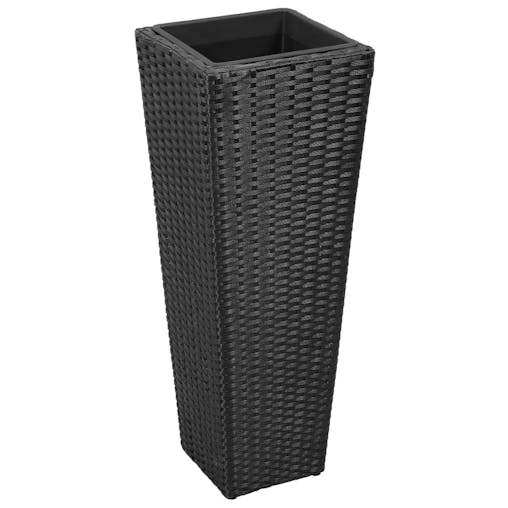 NNEVL 3 Rattan Flower Raised Beds Black