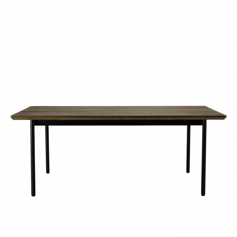 ALMA - Table à manger rectangle 200x100cm pieds métal noir